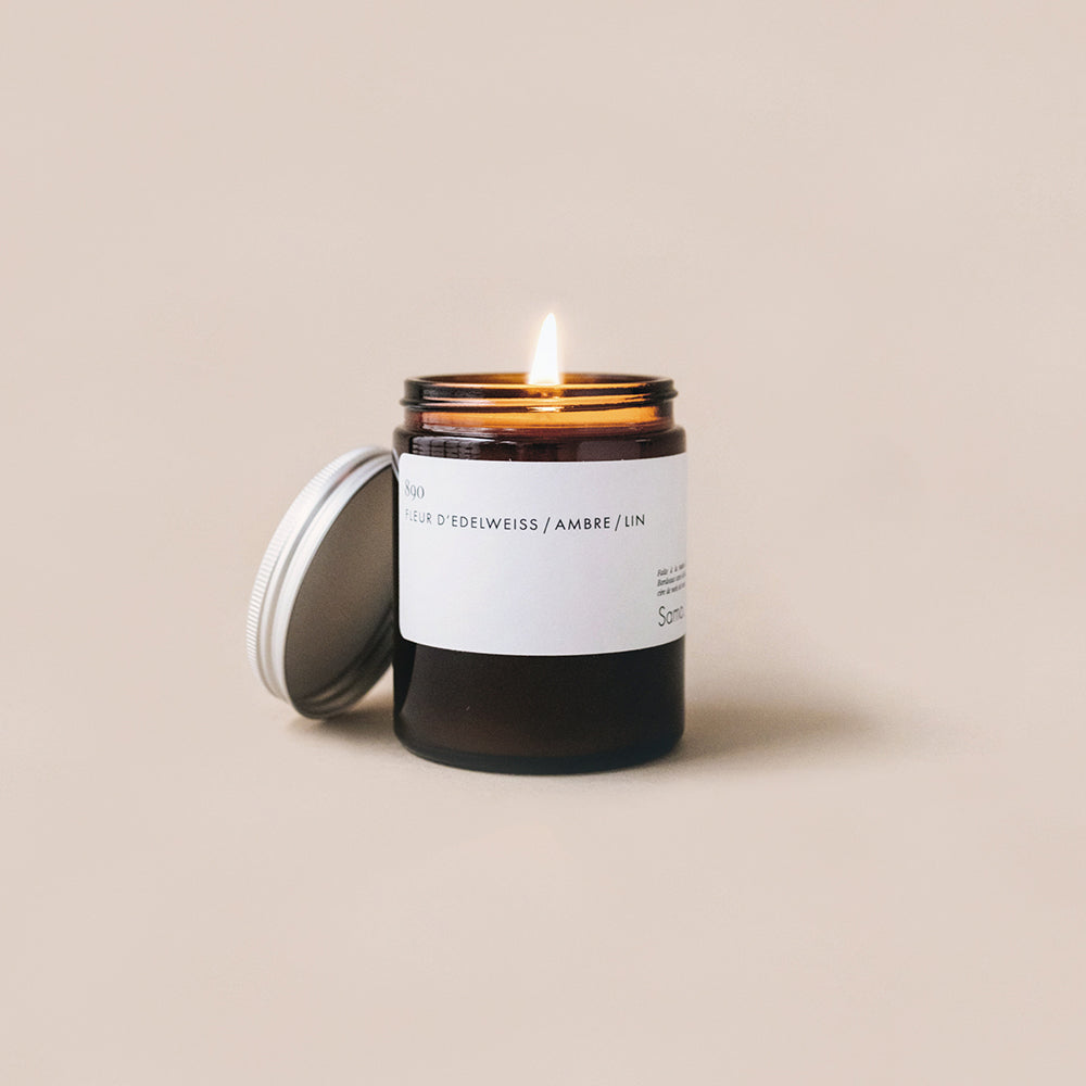 Bougie parfumée - 890 - Fleur d&#39;Edelweiss / Ambre / Lin